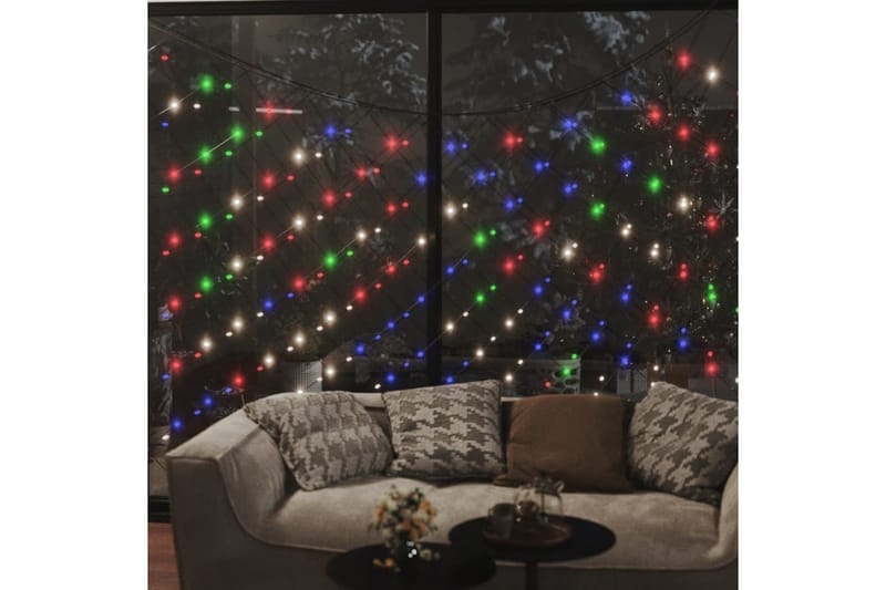 Julenettlys 4x4 m 544 lysdioder innendørs og utendørs - Flerfarget - Julebelysning utendørs