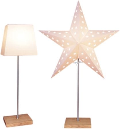 Leo fot, skjerm og stjerne 43 cm - hvit/eik - Belysning - Julebelysning - Julelys