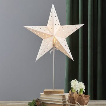 Leo fot, skjerm og stjerne 43 cm - hvit/eik - Belysning - Julebelysning - Julelys