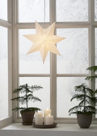 Lysa papirstjerne 43 cm - hvit - Belysning - Julebelysning - Julelys