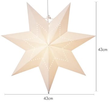 Lysa papirstjerne 43 cm - hvit - Belysning - Julebelysning - Julelys