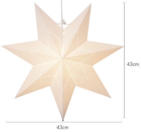 Lysa papirstjerne 43 cm - hvit - Belysning - Julebelysning - Julelys