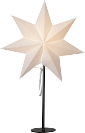 Mixa stjerne på fot 50 cm - hvit med svart fot - Belysning - Julebelysning - Julelys