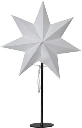Mixa stjerne på fot 50 cm, hvit med svart fot