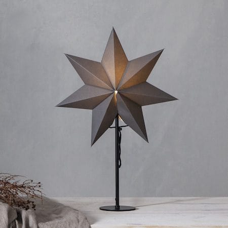 Mixa stjerne på fot 50 cm - grå med svart fot - Belysning - Julebelysning - Julelys