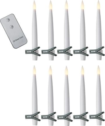 Paulina LED-antikklys 11,5 cm - hvit og grønn - Belysning - Julebelysning - Julelys