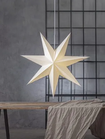 Plain papirstjerne 90 cm - Hvit - Belysning - Julebelysning - Julelys