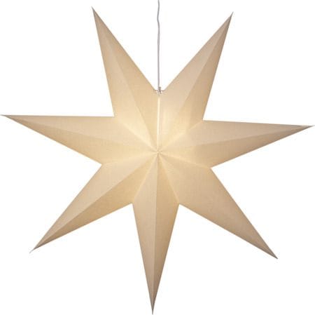 Plain papirstjerne 90 cm - Hvit - Belysning - Julebelysning - Julelys