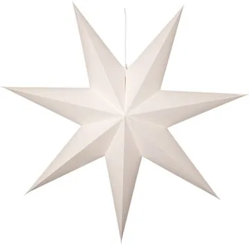 Plain papirstjerne 90 cm - Hvit - Belysning - Julebelysning - Julelys