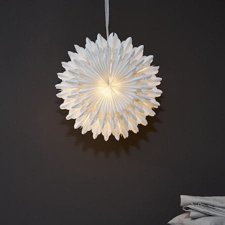 Snow Papirstjerne 50 cm - hvit med gullprikker - Belysning - Julebelysning - Julelys