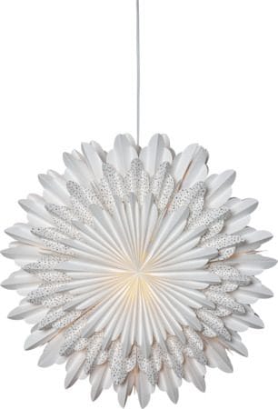 Snow Papirstjerne 50 cm - hvit med gullprikker - Belysning - Julebelysning - Julelys
