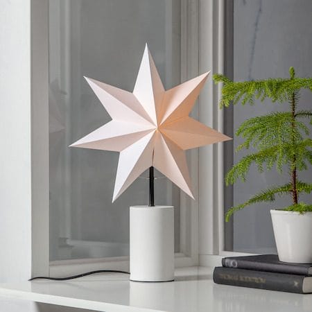 Stila Fot, skjerm og stjerne 35 cm - Hvit med svarte detaljer - Belysning - Julebelysning - Julelys