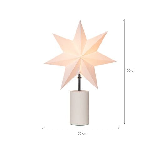Stila Fot, skjerm og stjerne 35 cm - Hvit med svarte detaljer - Belysning - Julebelysning - Julelys