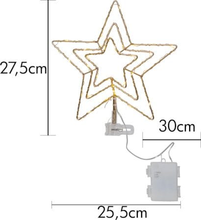 Topsy toppstjerne 25,5 cm - messing - Belysning - Julebelysning - Julelys