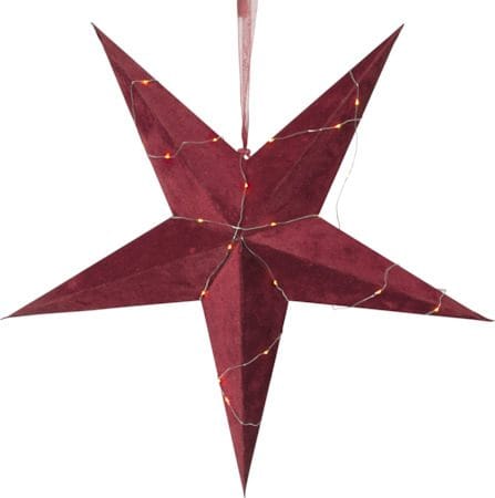 Velvet papirstjerne 60 cm - rød - Belysning - Julebelysning - Julelys