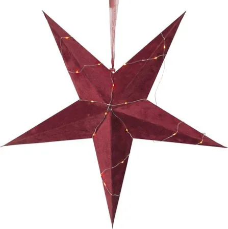 Velvet papirstjerne 60 cm, rød