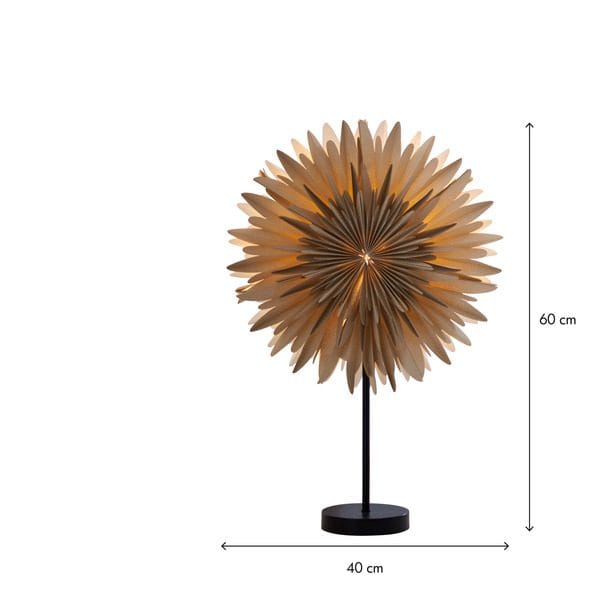 Winter Stjerne på fot 40 cm - beige med gullprikker/svart fot - Belysning - Julebelysning - Julelys