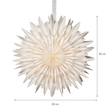 Winter Papirstjerne 60 cm - Hvit med gullprikker - Belysning - Julebelysning - Julelys