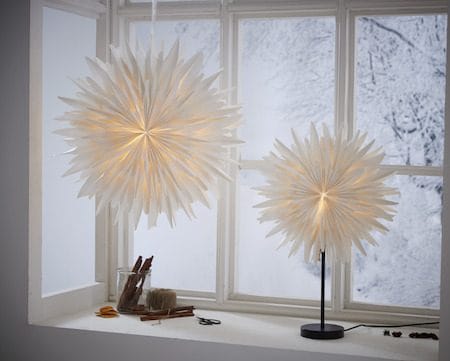 Winter Papirstjerne 60 cm - Hvit med gullprikker - Belysning - Julebelysning - Julelys