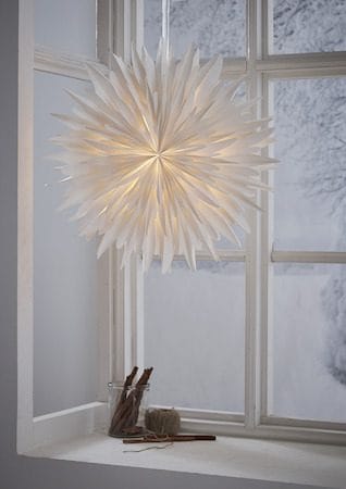 Winter Papirstjerne 60 cm - Hvit med gullprikker - Belysning - Julebelysning - Julelys