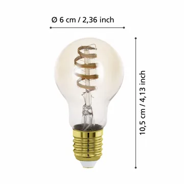 Lyskilde 2xLM-ZIG-CCT E27 A60 4,9W Amber + Bryter - 6 cm - Belysning - Lyspærer & lyskilder - Lyspærer