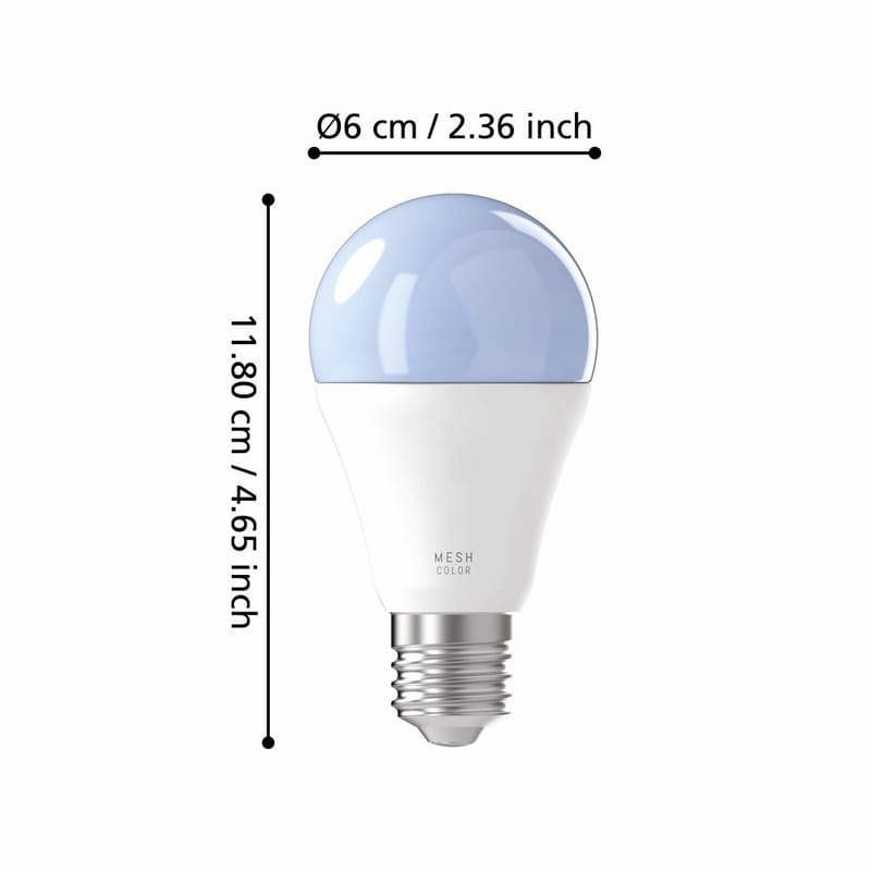 Lyskilde 2xLM-ZIG-RGB/CCT E27 A60 9W Opal - 6 cm - Belysning - Lyspærer & lyskilder - Lyspærer