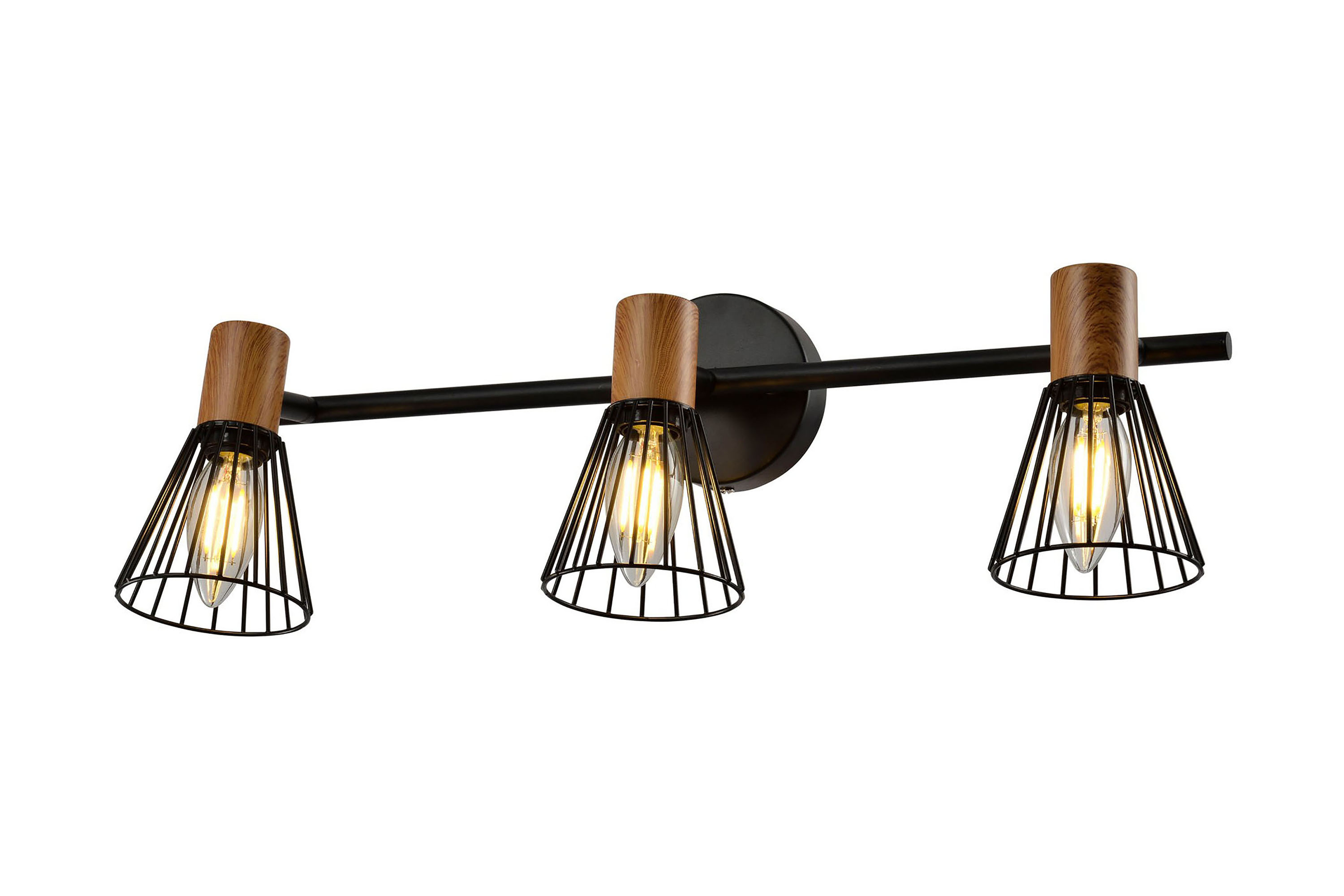 Atticus tak-/vegglampe 3 lys - Svart/Trefarget