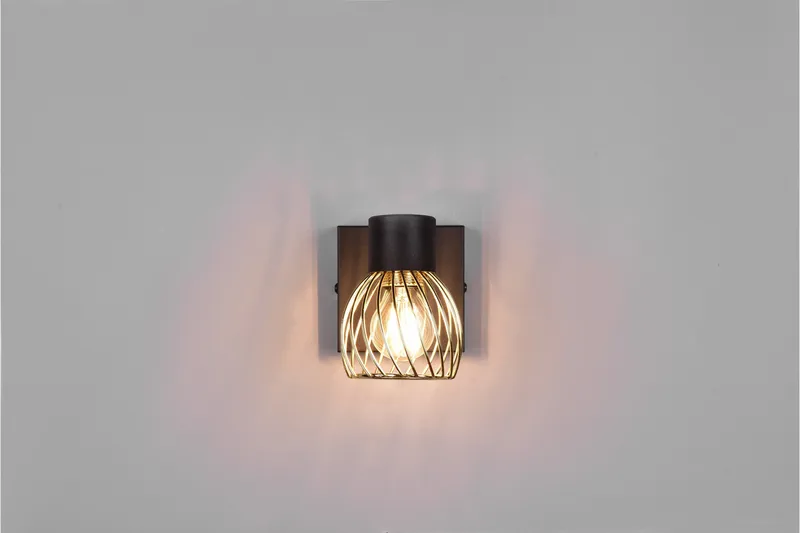 Trio Lighting Ardon spotlight 1L E14 matt svart/polert messing - Belysning - Innendørsbelysning & Lamper - Lamper gang