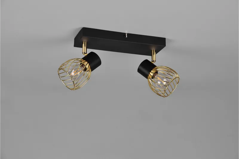 Trio Lighting Ardon Spotlight 2L E14 matt svart/ polert messing - Belysning - Innendørsbelysning & Lamper - Lamper gang