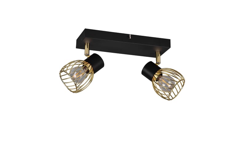 Trio Lighting Ardon Spotlight 2L E14 matt svart/ polert messing