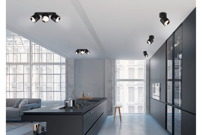 Trio Lighting Guayana Spotlys 1L GU10 matt svart - Belysning - Innendørsbelysning & Lamper - Lamper gang