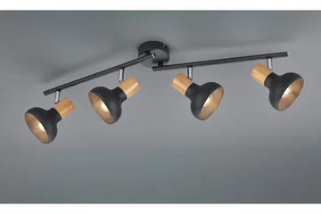 Trio Lighting Latika Spotlight 4L E14 Matt Svart/Tre - Belysning - Innendørsbelysning & Lamper - Lamper gang