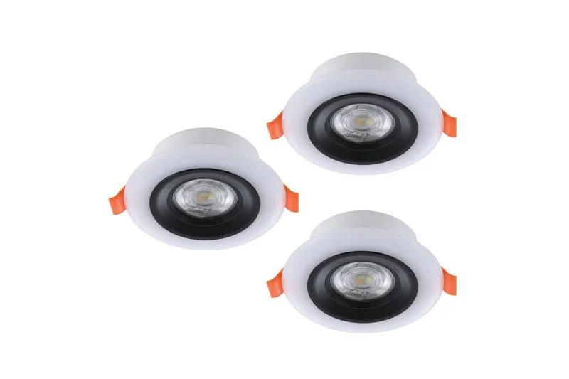 Innfelt Lampe Eglo Calonge RGB 3 stk Svart, Hvit - Svart/Hvit - Belysning - Downlights & spotlights - LED downlight