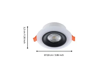 Innfelt Lampe Eglo Calonge RGB 3 stk Svart, Hvit - Svart/Hvit - Belysning - Downlights & spotlights - LED downlight