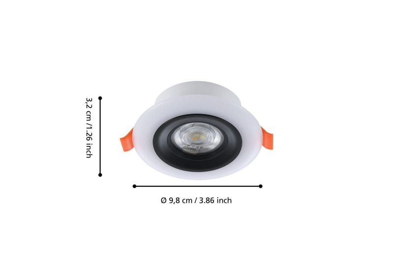 Innfelt Lampe Eglo Calonge RGB 3 stk Svart, Hvit - Svart/Hvit - Belysning - Downlights & spotlights - LED downlight