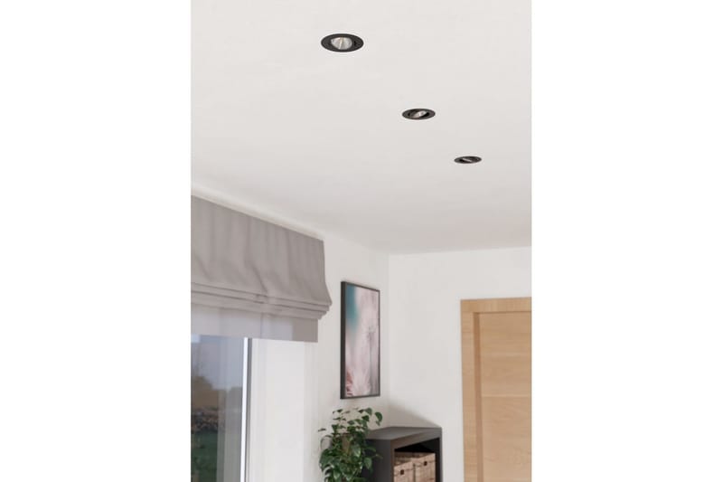 Innfelt Lampe Eglo Saliceto 3 stk Ø88 mm 2700K Svart - Svart - Belysning - Downlights & spotlights - LED downlight