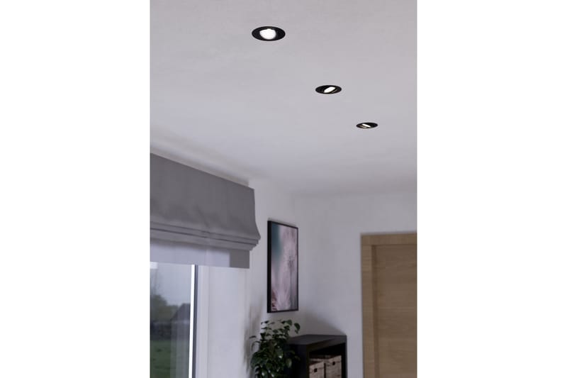 Innfelt Lampe Eglo Saliceto 3 stk Ø88 mm 2700K Svart - Svart - Belysning - Downlights & spotlights - LED downlight