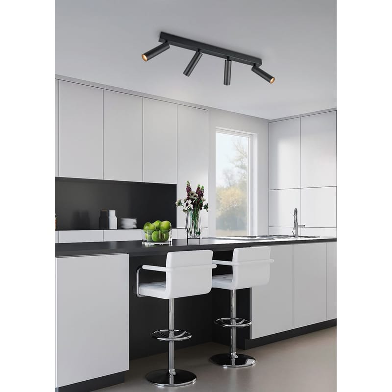 Spot Ambala - 4 lamper, Matt svart - Belysning - Downlights & spotlights