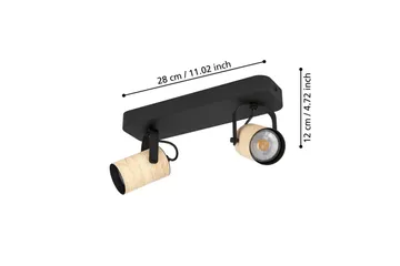 Spotlight Eglo Cayuca med 2 lamper - Svart/Brun - Belysning - Downlights & spotlights