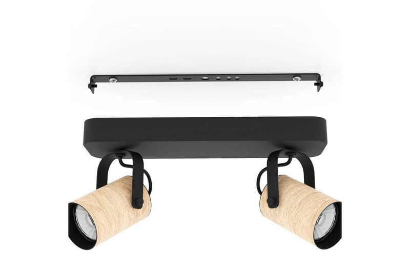 Spotlight Eglo Cayuca med 2 lamper - Svart/Brun - Belysning - Downlights & spotlights