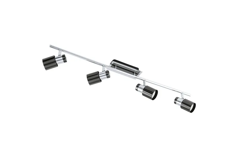 Spotlight Eglo Davida 1 med 4 lamper, Krom/Svart