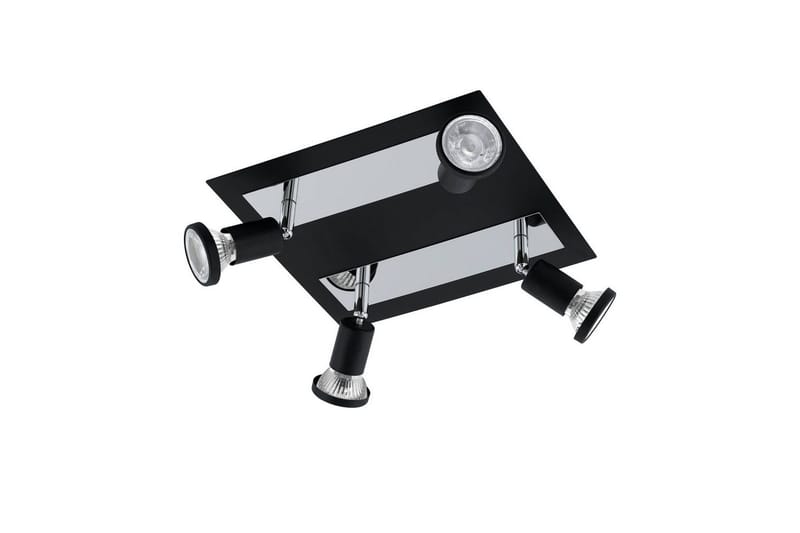 Spotlight Eglo Sarria Kvadrat Svart, Krom, Svart/Krom