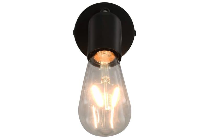 Spotlys 2 stk med glødelamper 2 W svart E27 - Svart - Veggspotlight - Downlights & spotlights - Lamper gang