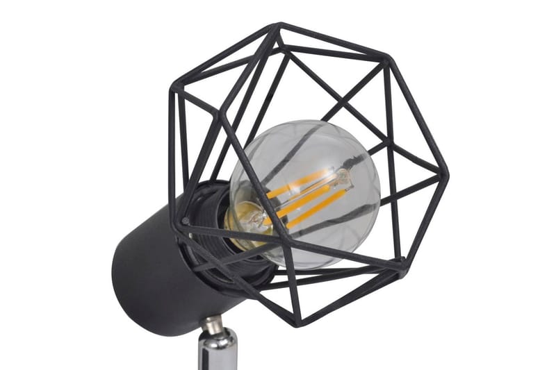 Spotlys industrielt design med 4 LED-glødelamper - Svart - Downlights & spotlights - Lamper gang - Spotlight skinne