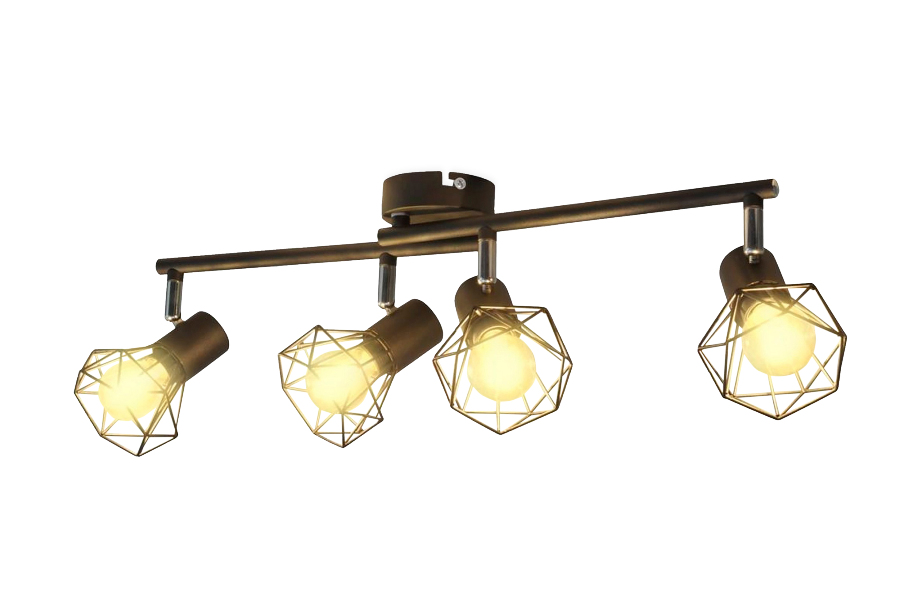 Be Basic Spotlys industrielt design med 4 LED-glødelamper - Svart