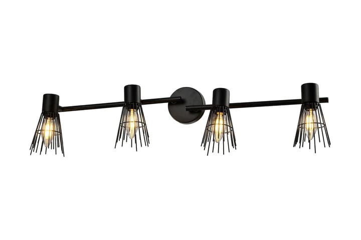 Vegglampe Montmollin Dimbar LED Stor - Svart - Veggarmatur - Sengelampe vegg - Vegglampe