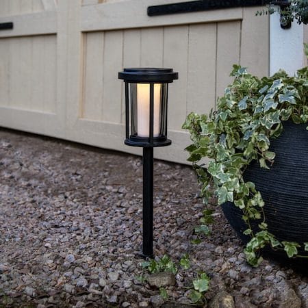 Alippa solcellepullert 44 cm - svart med røykfarget glass - Belysning - Utendørsbelysning