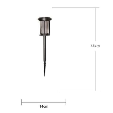 Alippa solcellepullert 44 cm - svart med røykfarget glass - Belysning - Utendørsbelysning