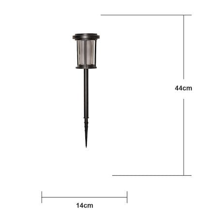 Alippa solcellepullert 44 cm - svart med røykfarget glass - Belysning - Utendørsbelysning