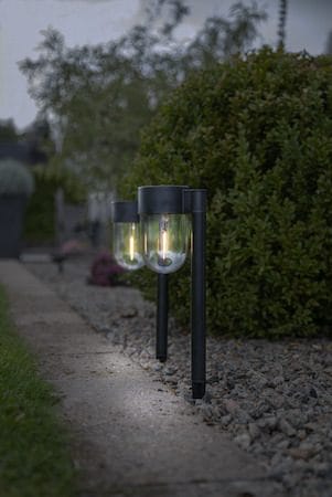 Cupola 2-pakning solcellepullerter 30 cm - svart - Belysning - Utendørsbelysning